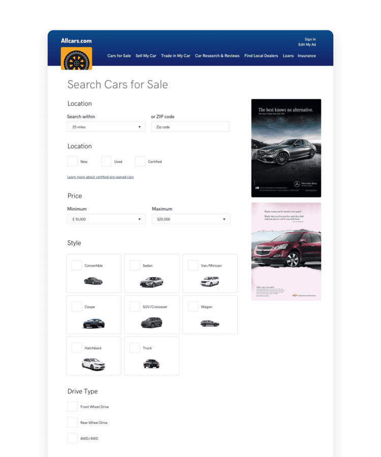 Generic Search Page - Before