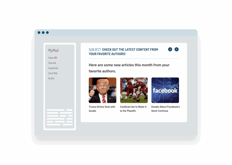 Remarketing email recommendations for Robert (sports/stocks/politics)