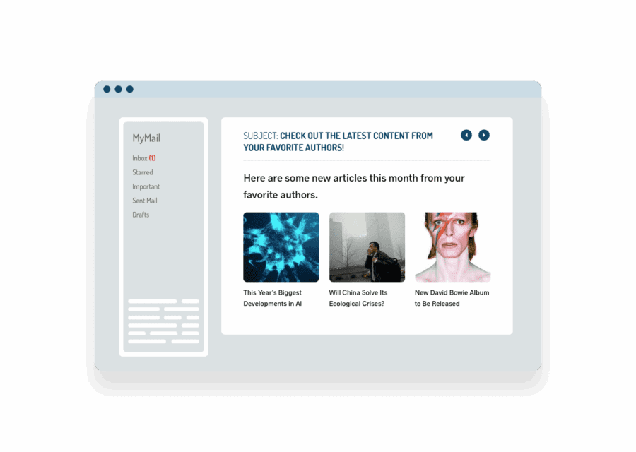 Remarketing email recommendations for James (tech/music/environment)