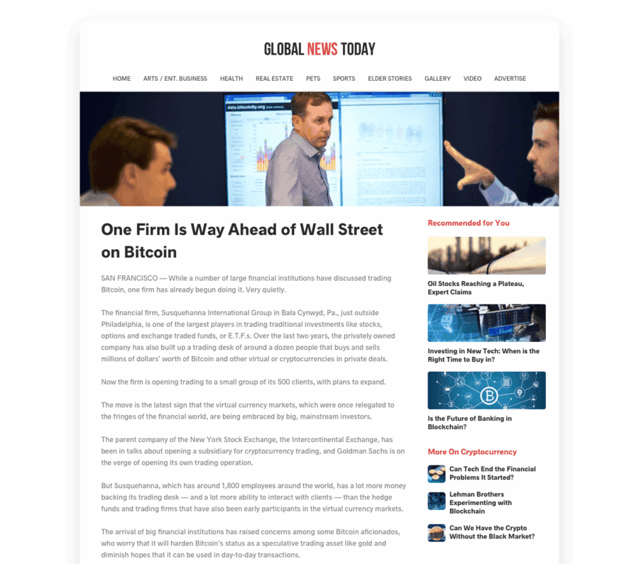 Content page recommendations for Robert (sports/stocks/politics)