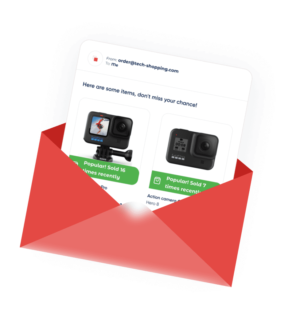Email-style or panel UI showing popularity badges