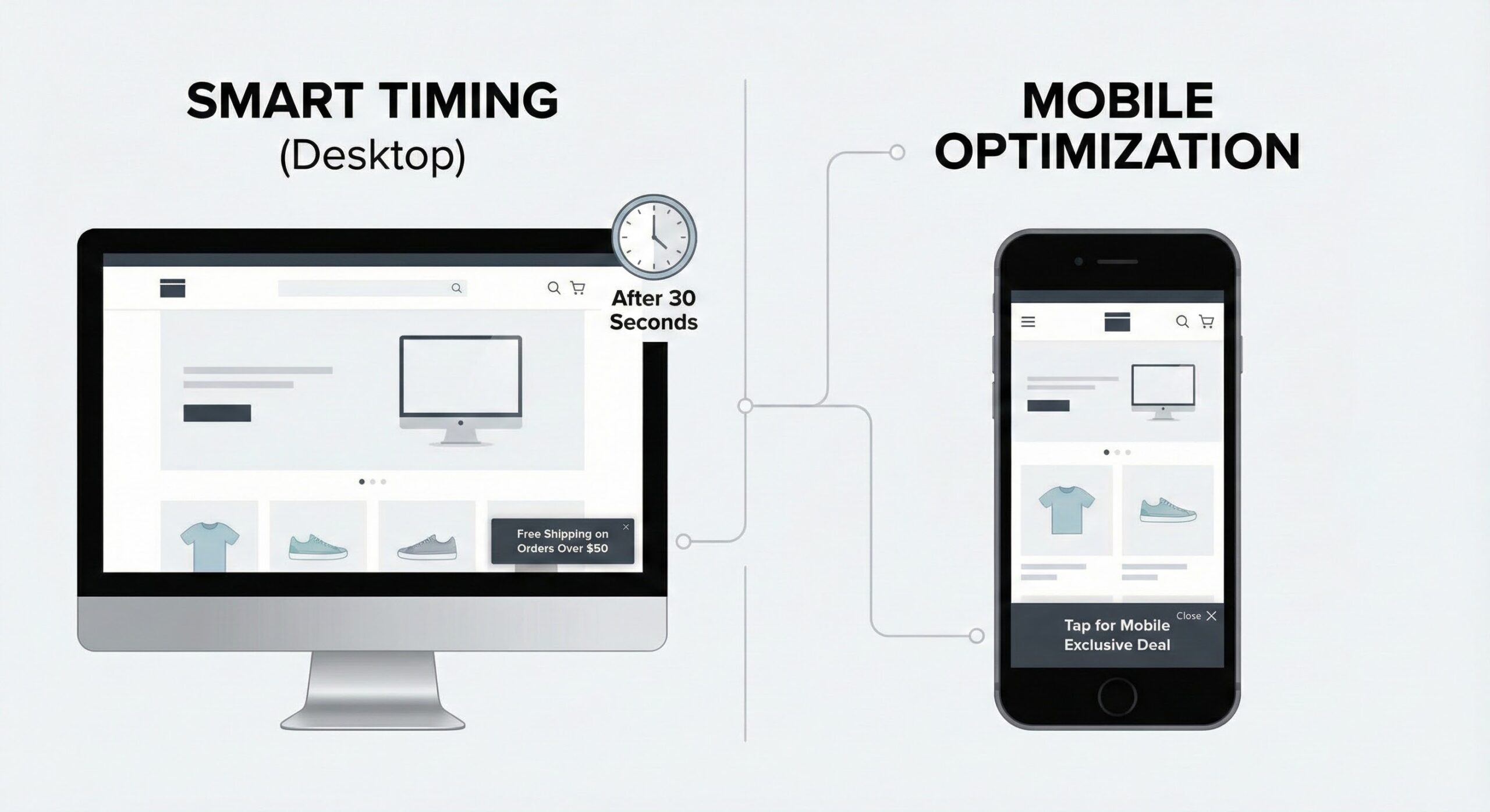 Infographic comparison of smart timing vs mobile optimization