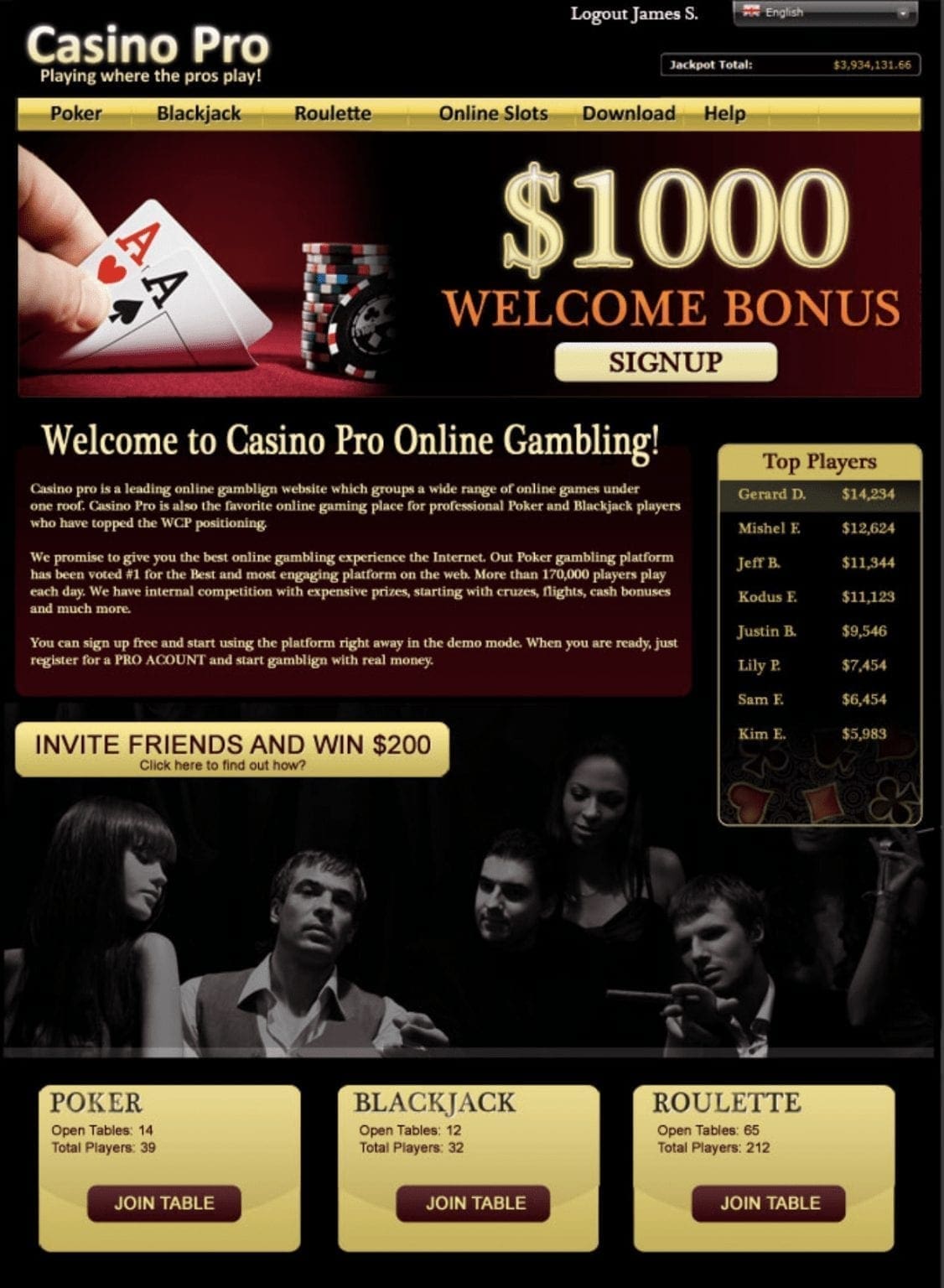 Online casino CRM & behavioral targeting example