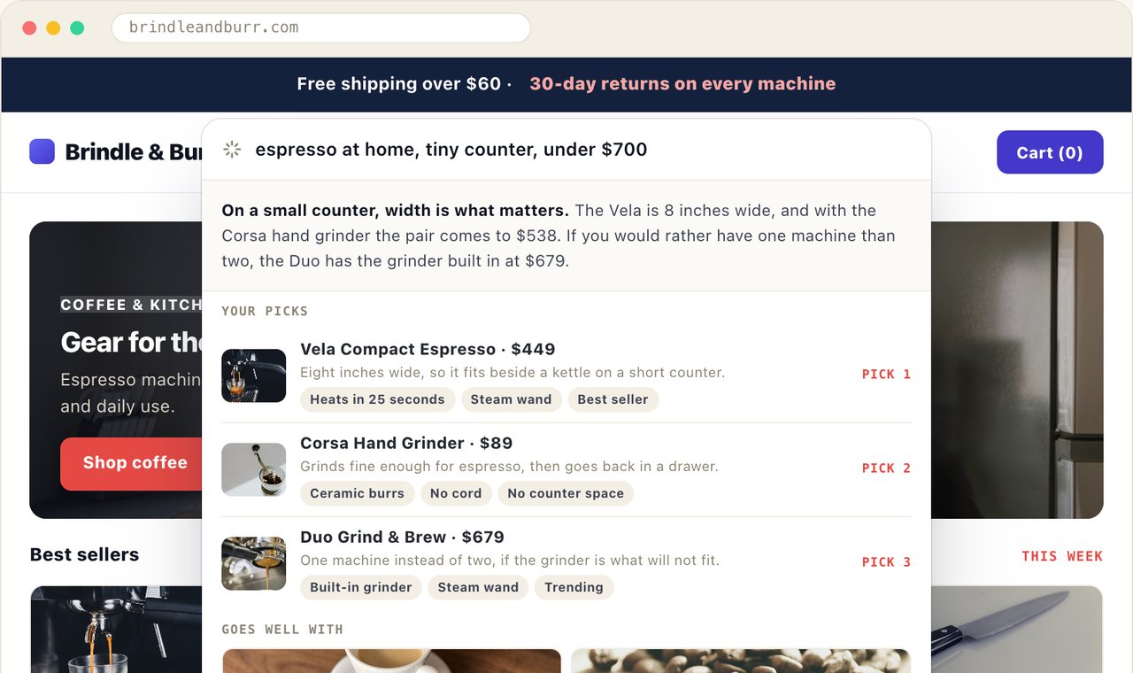 AI product finder: a shortlist with reasons