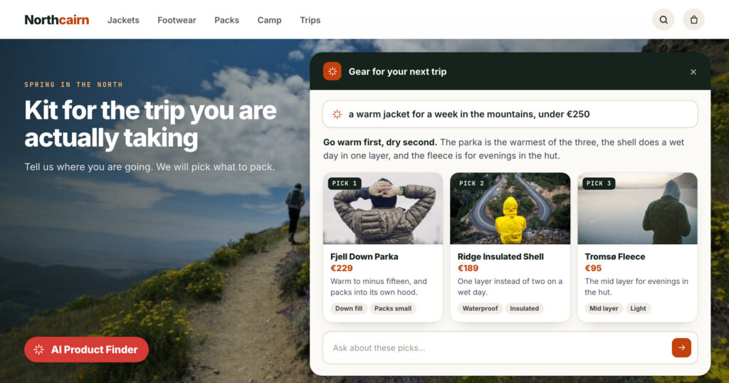 Let Visitors Say What They Need: AI Product Finder and AI Content Finder