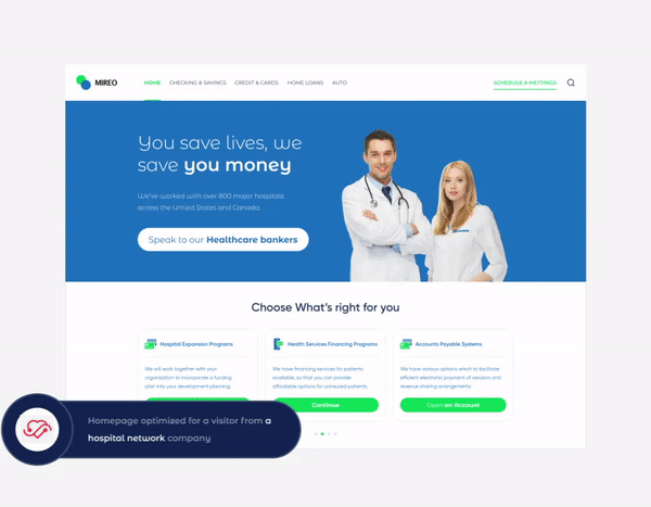 Dynamic landing pages adapting in real-time