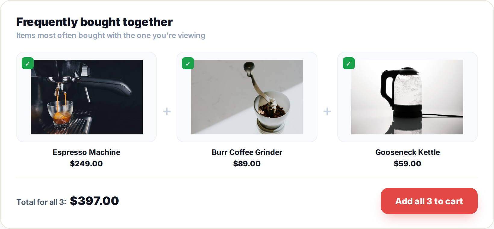 frequentlyboughttogetherwidget Personyze よく一緒に購入される商品のクロスセルウィジェット