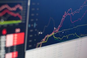 Marktcharts auf einem Handelsbildschirm