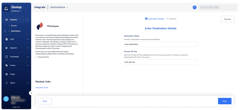 This integration enables the seamless transfer of segments from Zeotap CDP to Personyze,.