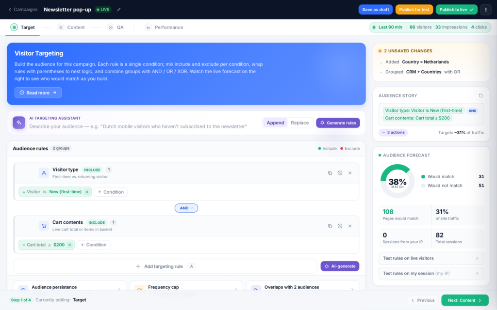 Personyze Targeting