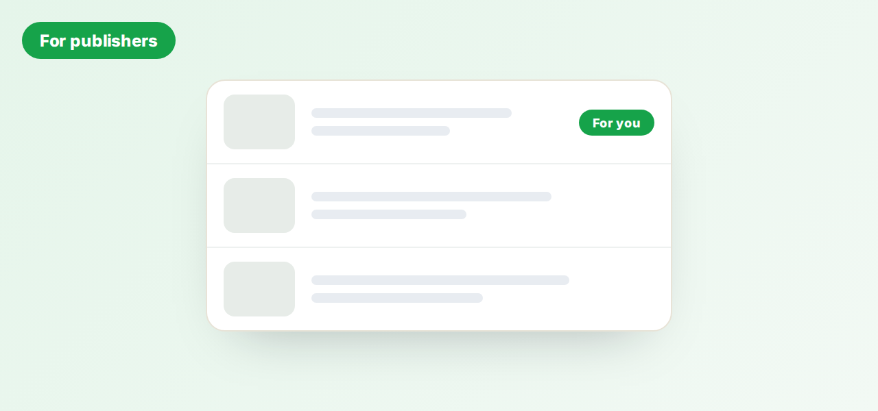 For publishers & media personalization